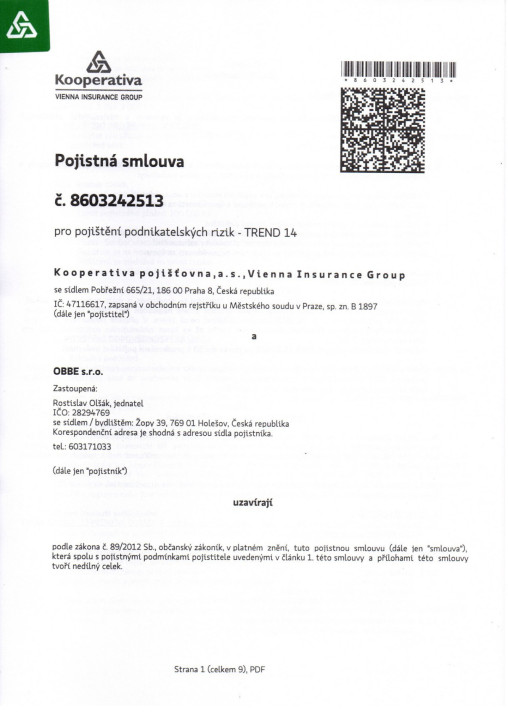 Certifikát certifikat-pojisteni-rizik